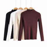 Simple High Neck Pit Strip Fashion Sweater