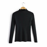 Simple High Neck Pit Strip Fashion Sweater