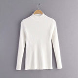 Simple High Neck Pit Strip Fashion Sweater